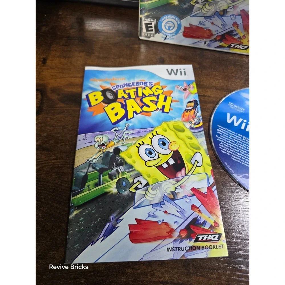 SpongeBob's Boating Bash (Nintendo Wii, 2010) CIB Complete Tested Working Great